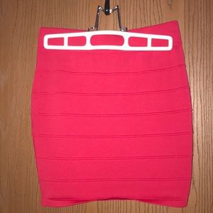 Red form fitted skirt